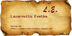 Lazarovits Evetke névjegykártya